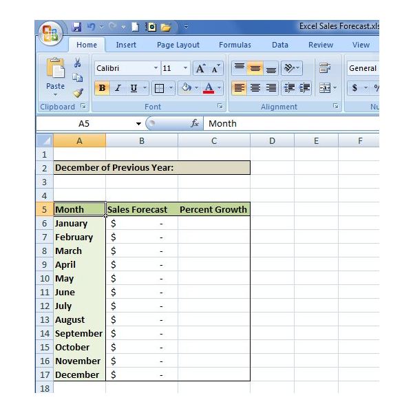 create forecast sheet excel